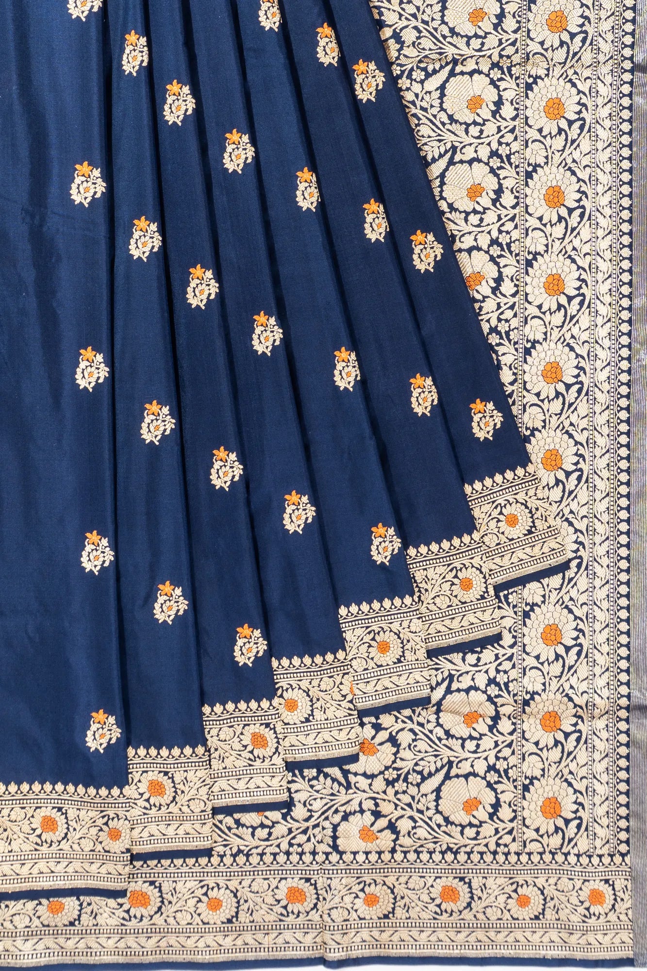 Banarasi Silk Butta Dark Blue Saree