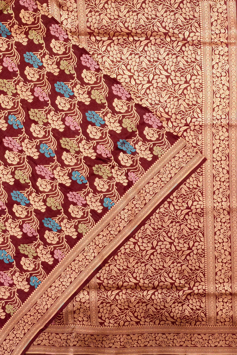 Banarasi Silk Brocade Maroon Saree