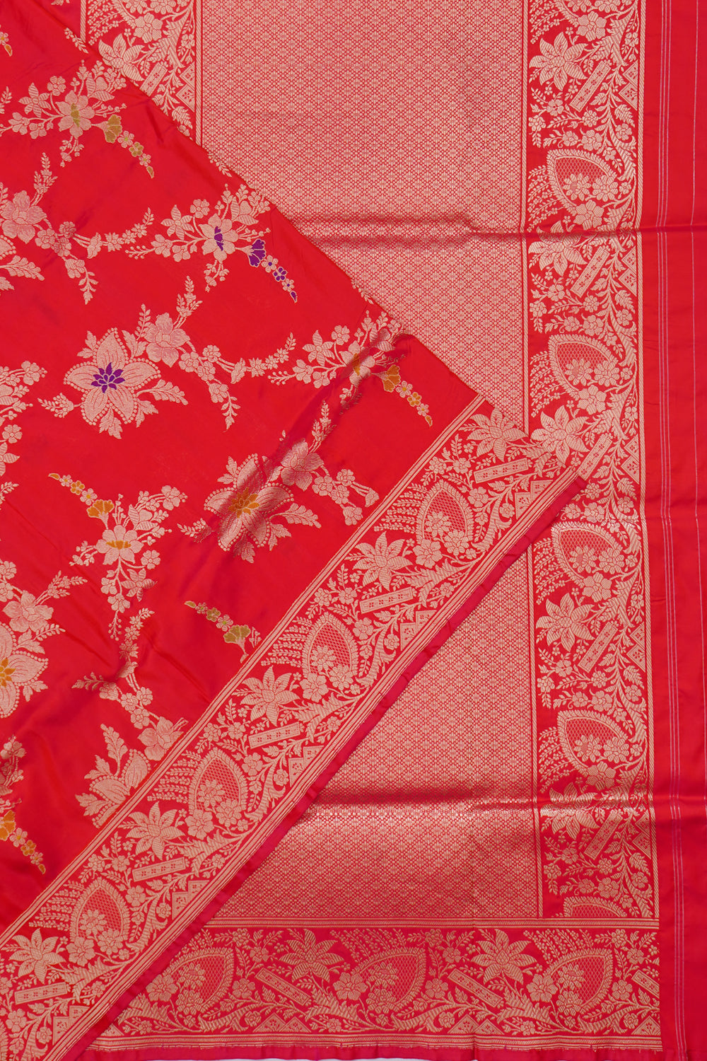 Banarasi Silk Jaal Red Saree
