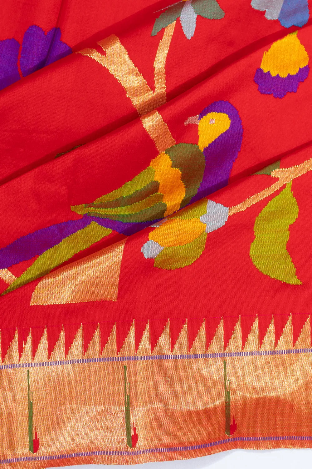 Paithani Silk All Over Jaal Red Saree