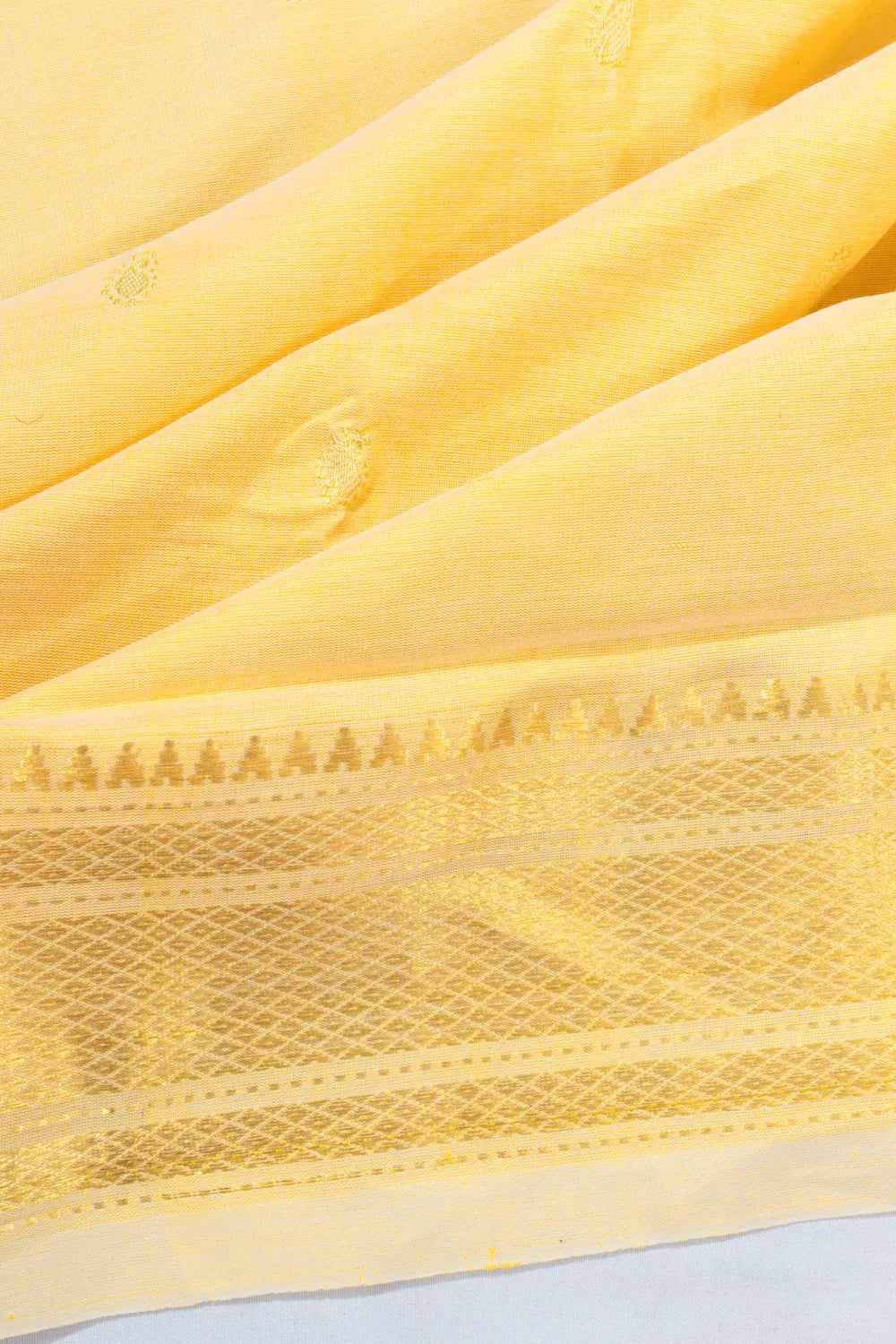 Paithani Cotton Butta Cream Saree