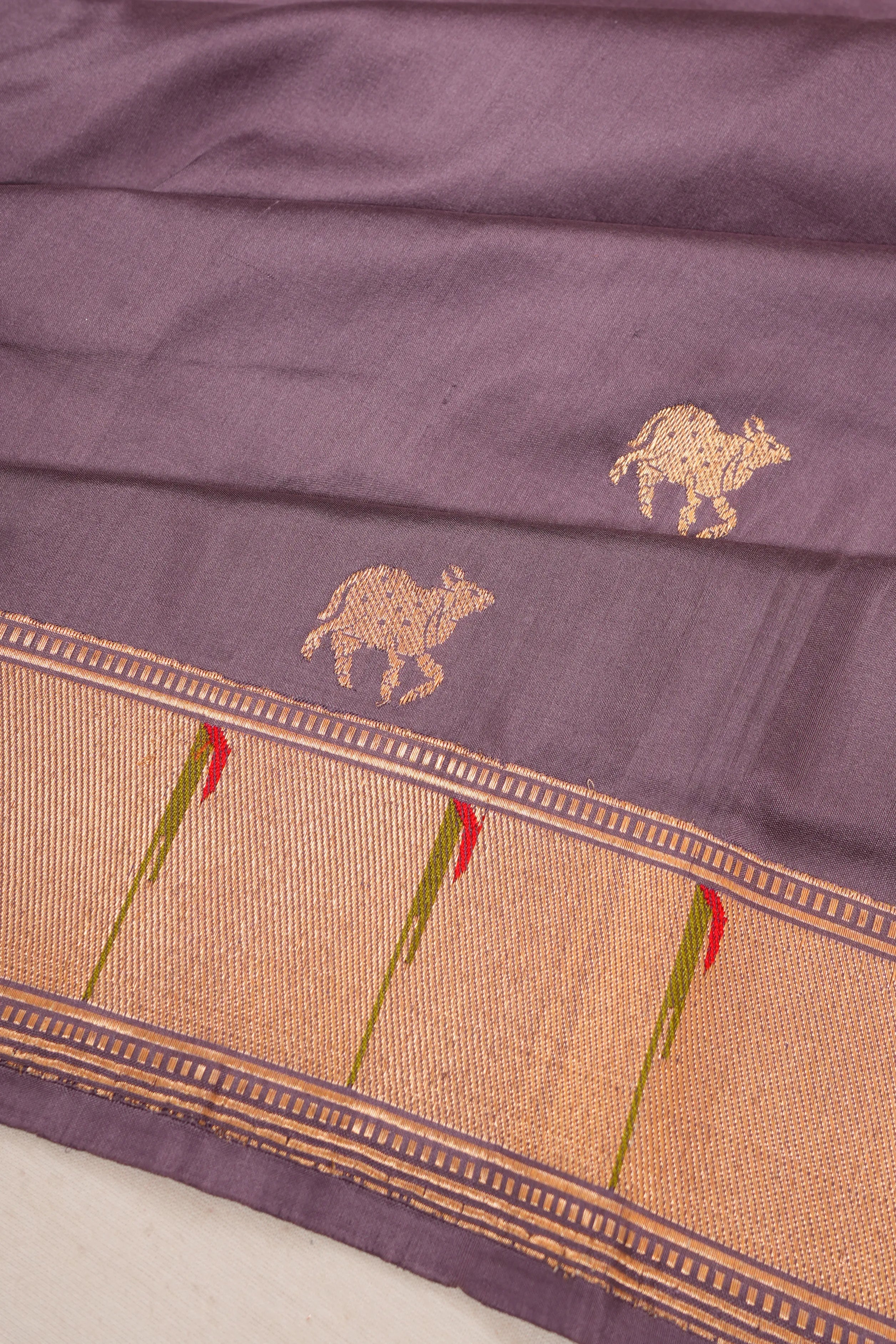 Banarasi Silk Pichwai Butta Lilac Saree