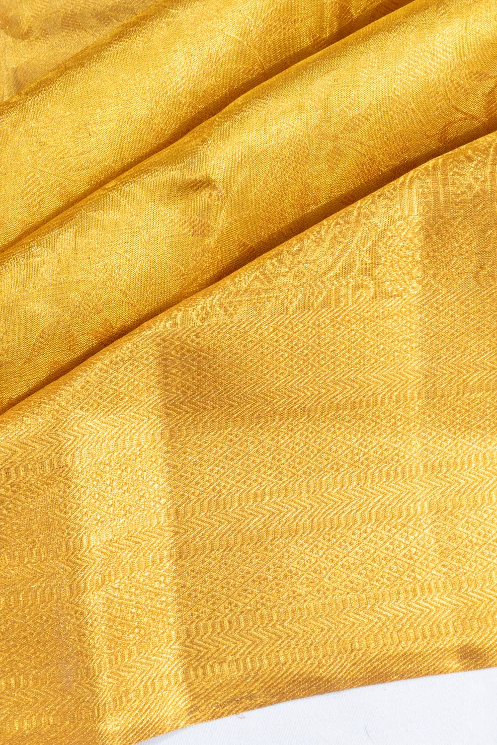 Kanchipuram Silk Tissue Brocade Gold Saree