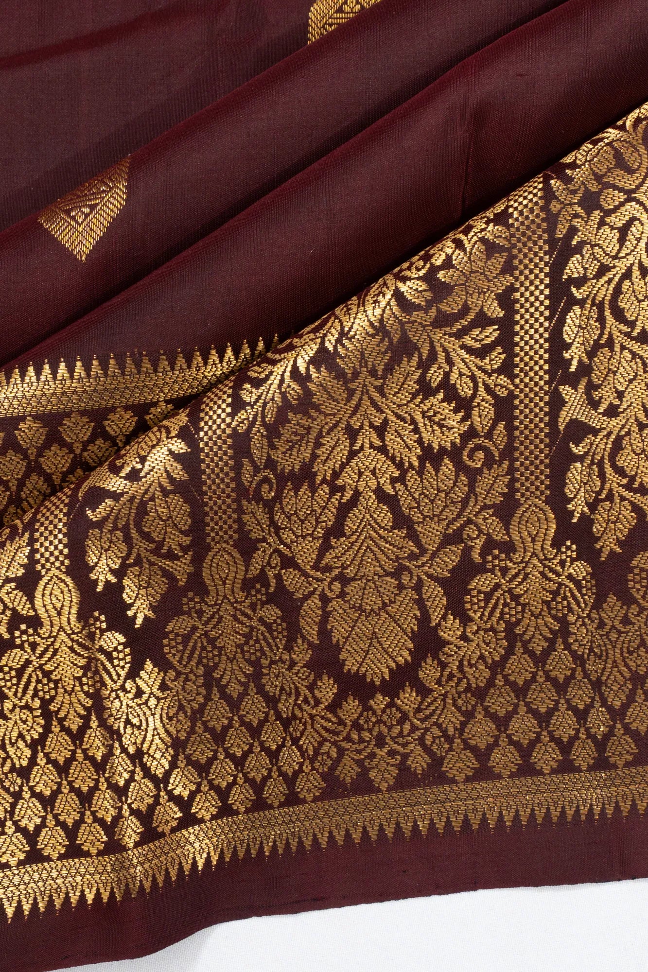 Kanchipuram Silk Butta Brown Saree