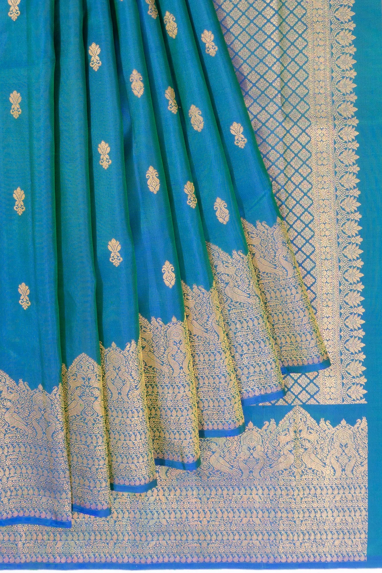 Kanchipuram Silk Butta Blue Saree