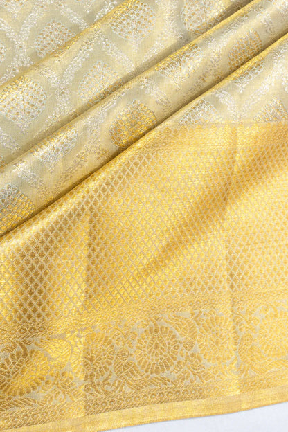 Taranga Kanchi Silk Tissue Brocade Gold Saree