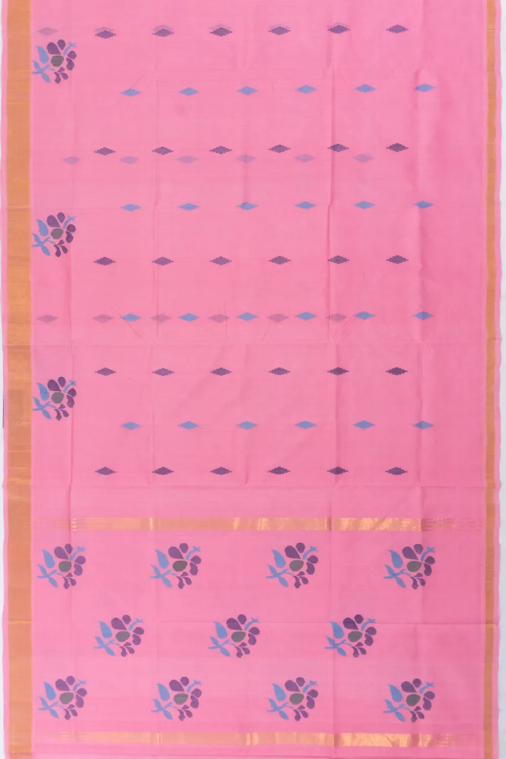 Uppada Handspun Cotton Butta Pink Saree