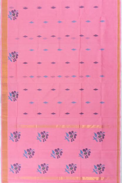 Uppada Handspun Cotton Butta Pink Saree