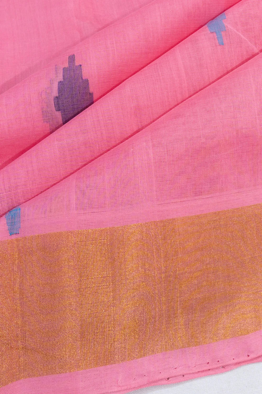 Uppada Handspun Cotton Butta Pink Saree