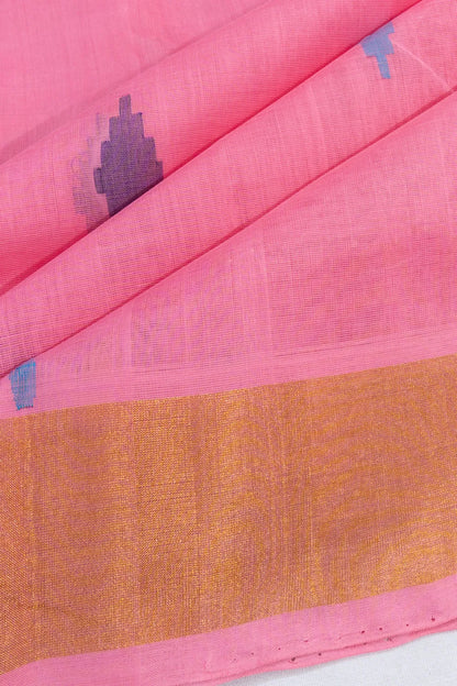 Uppada Handspun Cotton Butta Pink Saree