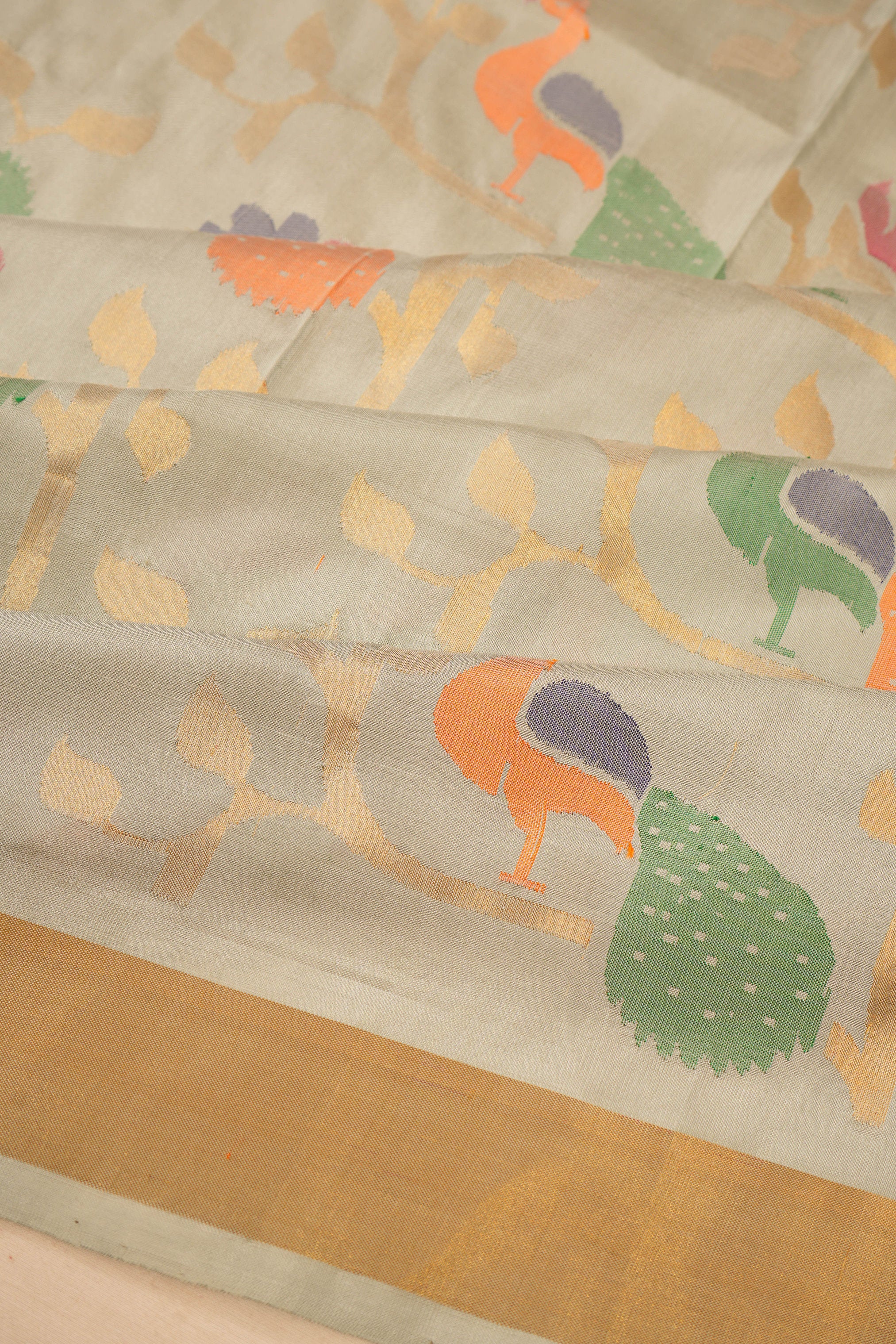 Uppada Silk All Over Jamdani Jaal Beige Saree