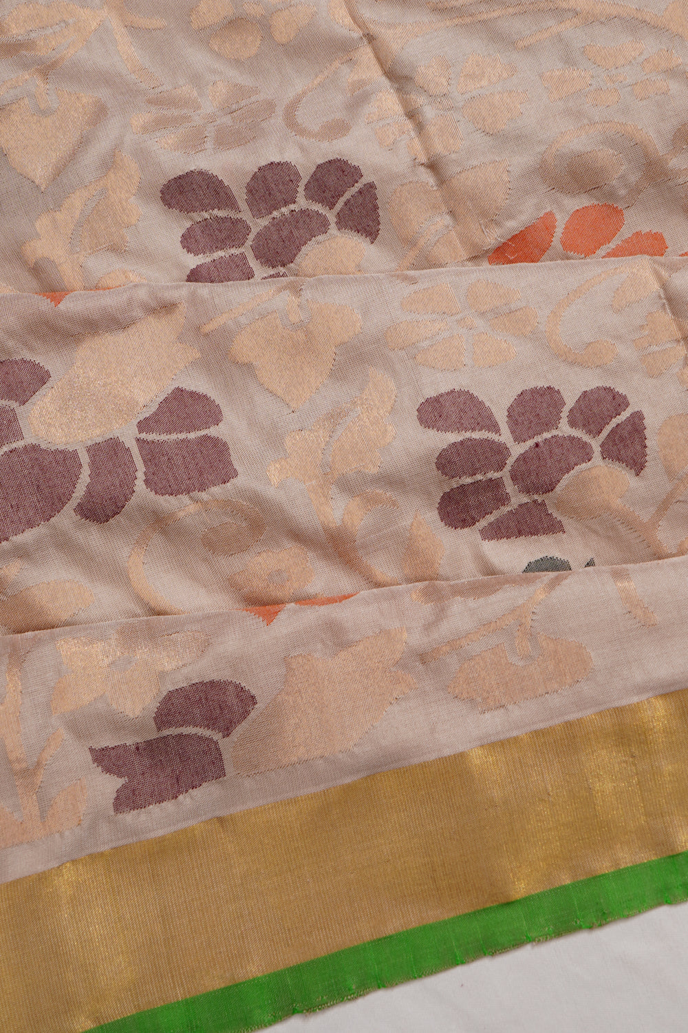 Uppada Silk All Over Jamdani Cream Saree