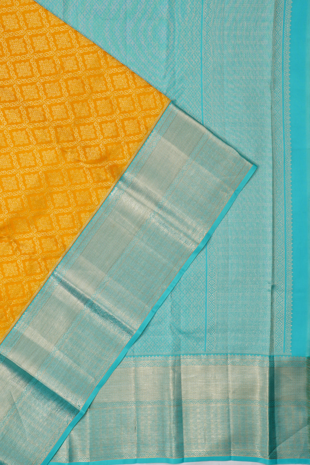 Taranga Kanchi Silk Brocade Yellow Saree