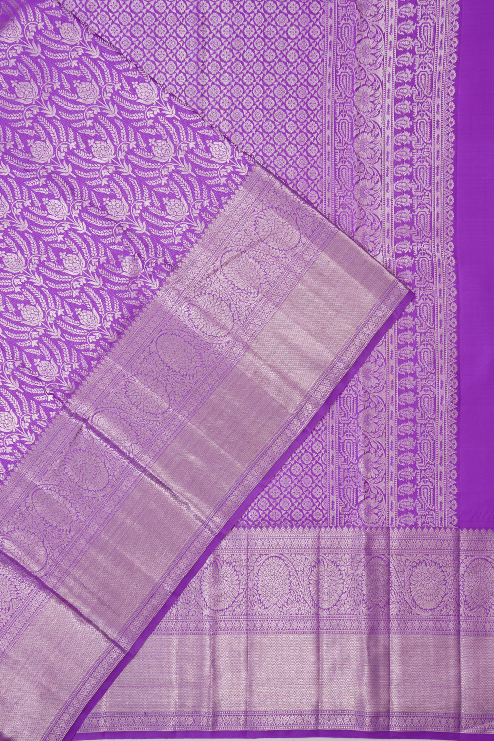 Kanchipuram Silk Brocade Purple Saree