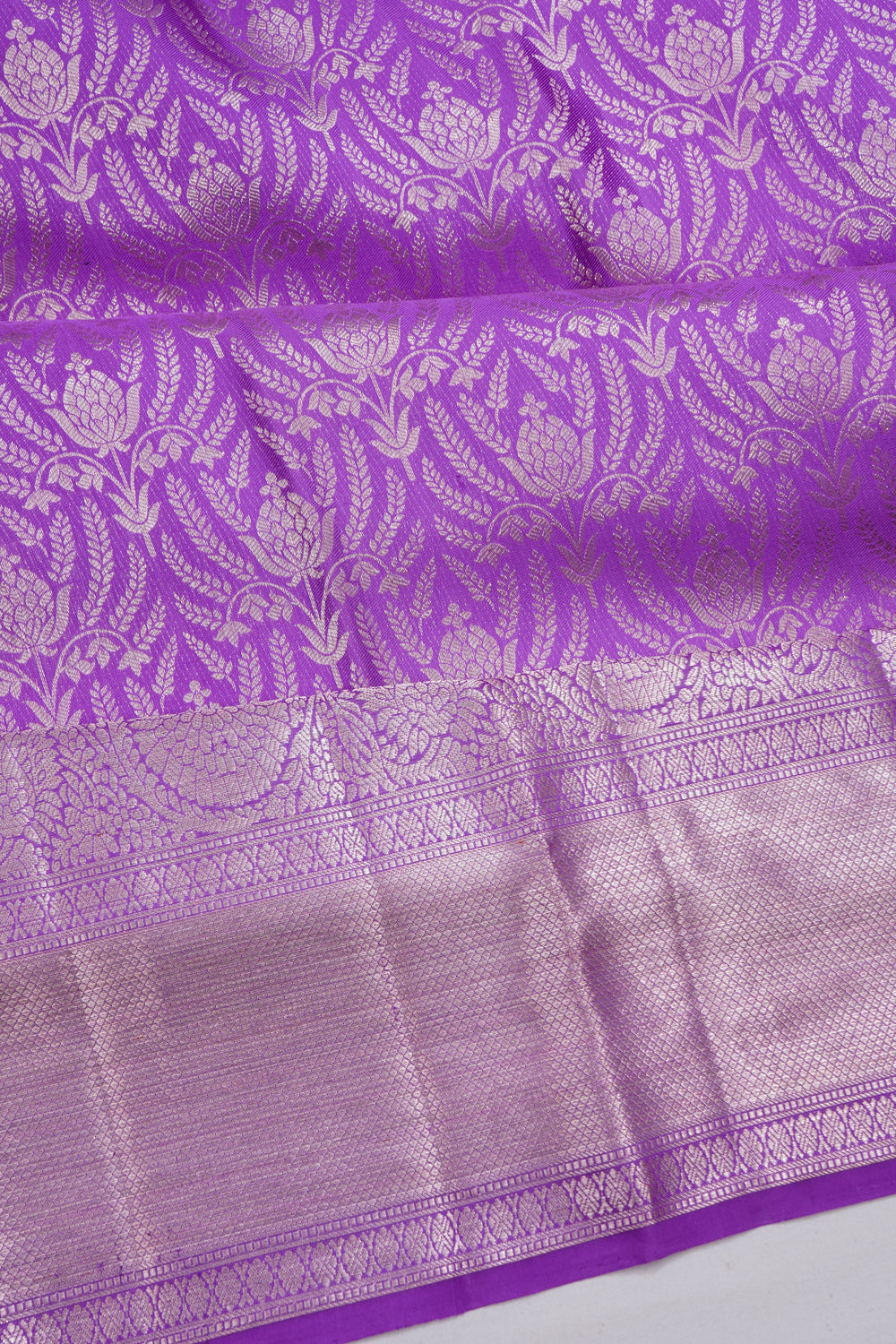 Kanchipuram Silk Brocade Purple Saree