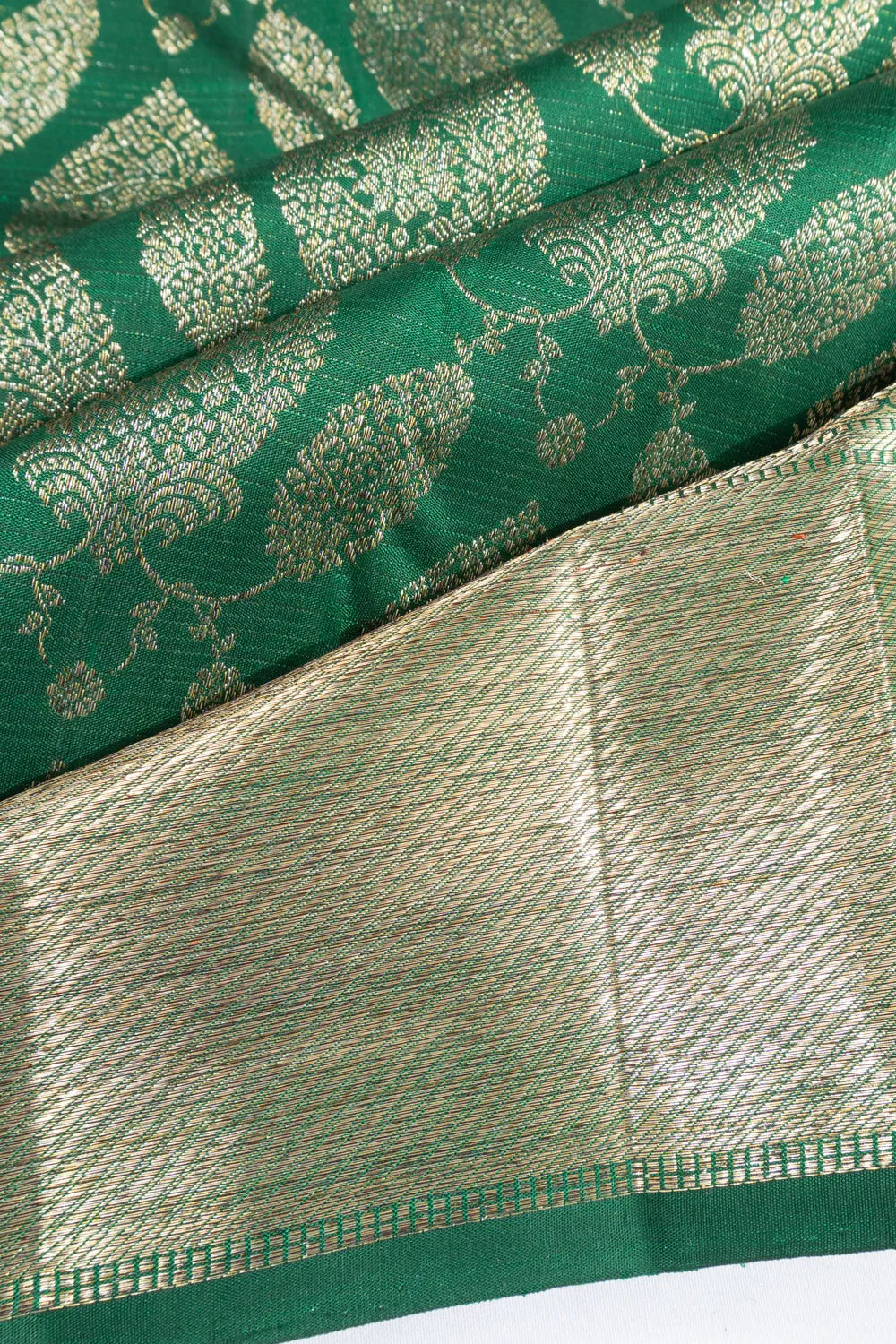Kanchipuram Silk Brocade Green Saree