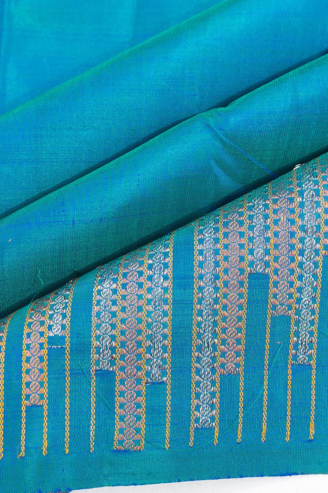 Kanchipuram Silk Plain Sky Blue Saree