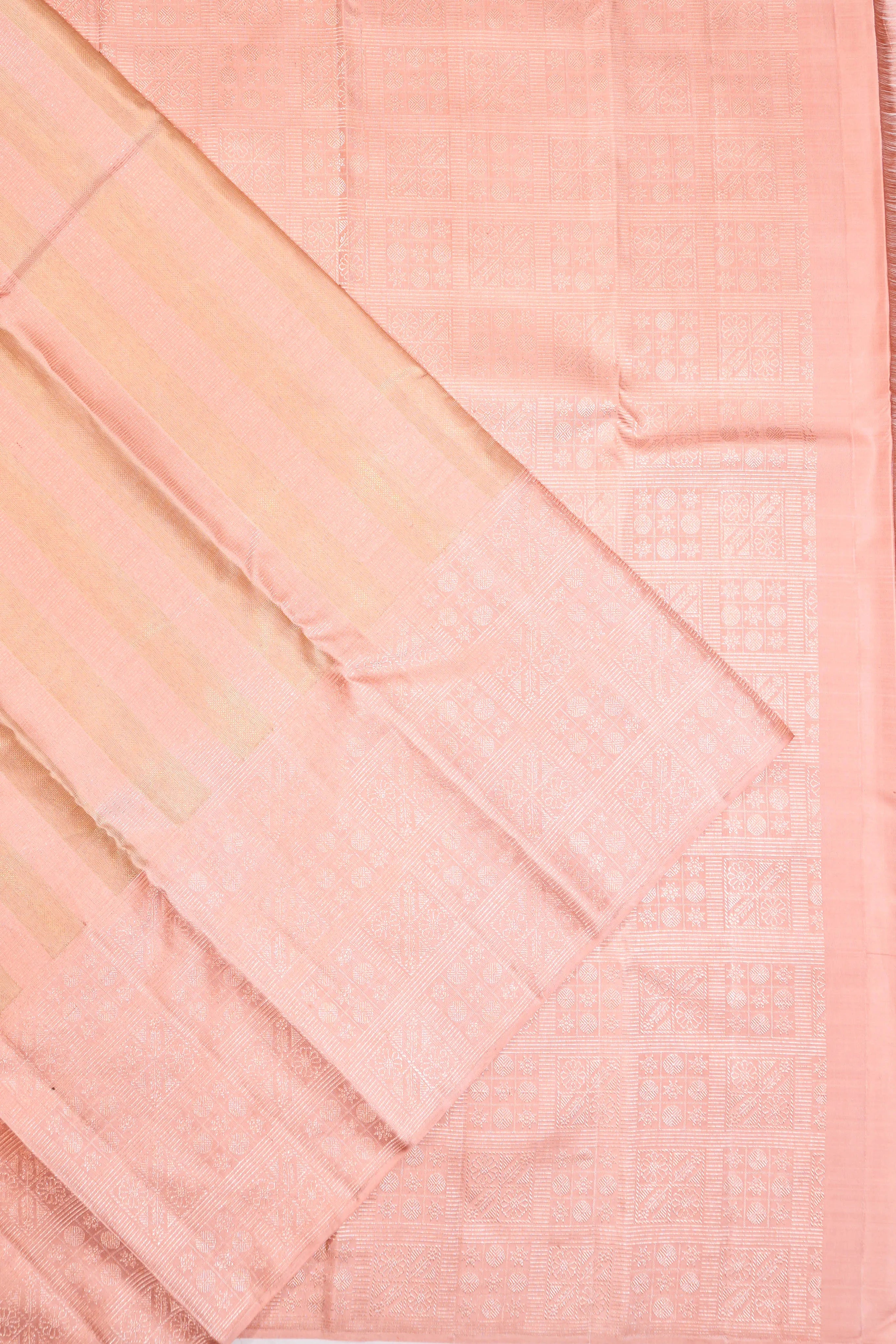 Kanchipuram Silk Brocade Baby Pink Saree