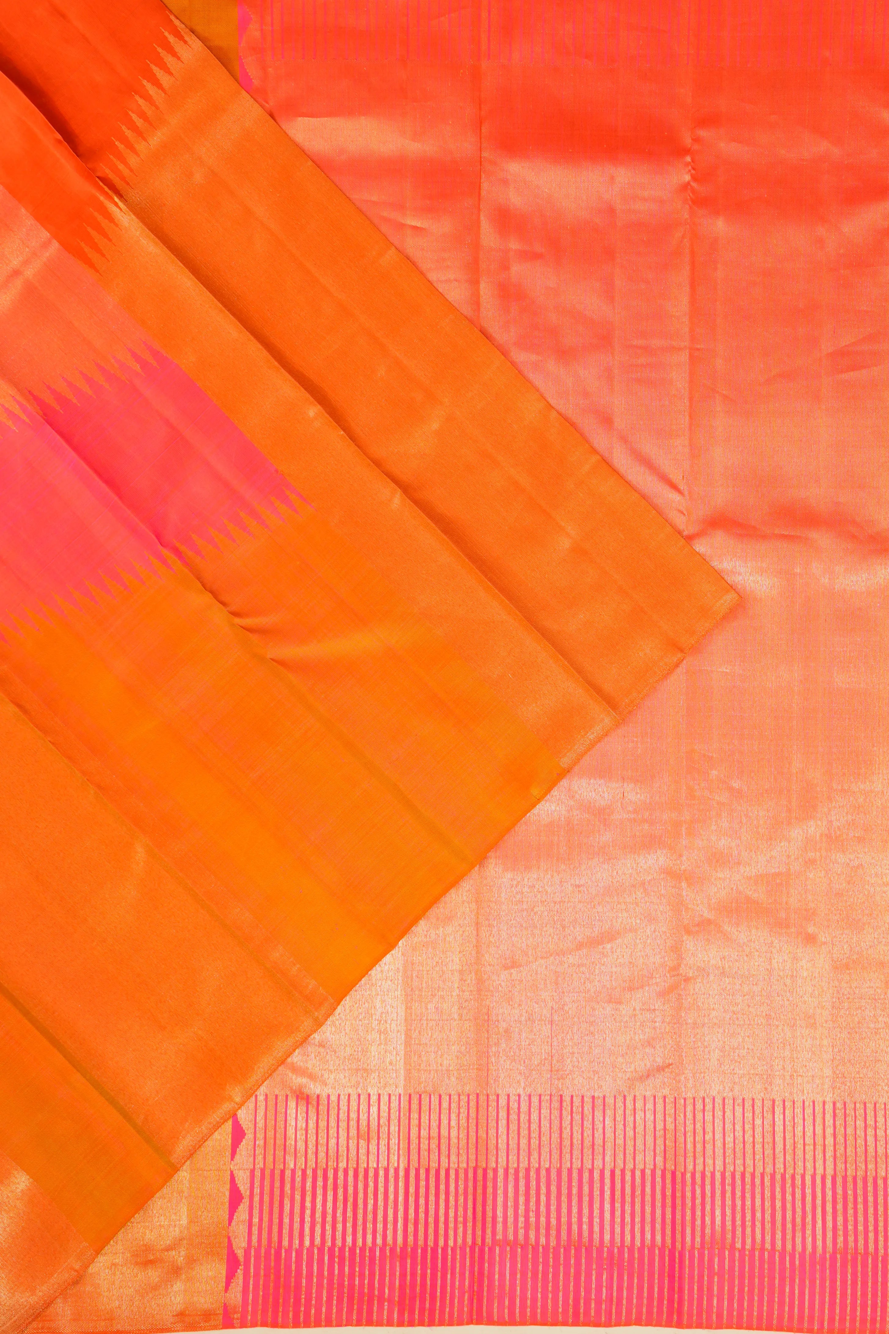 Kanchipuram Silk Geometrical Brocade Multicolour Saree