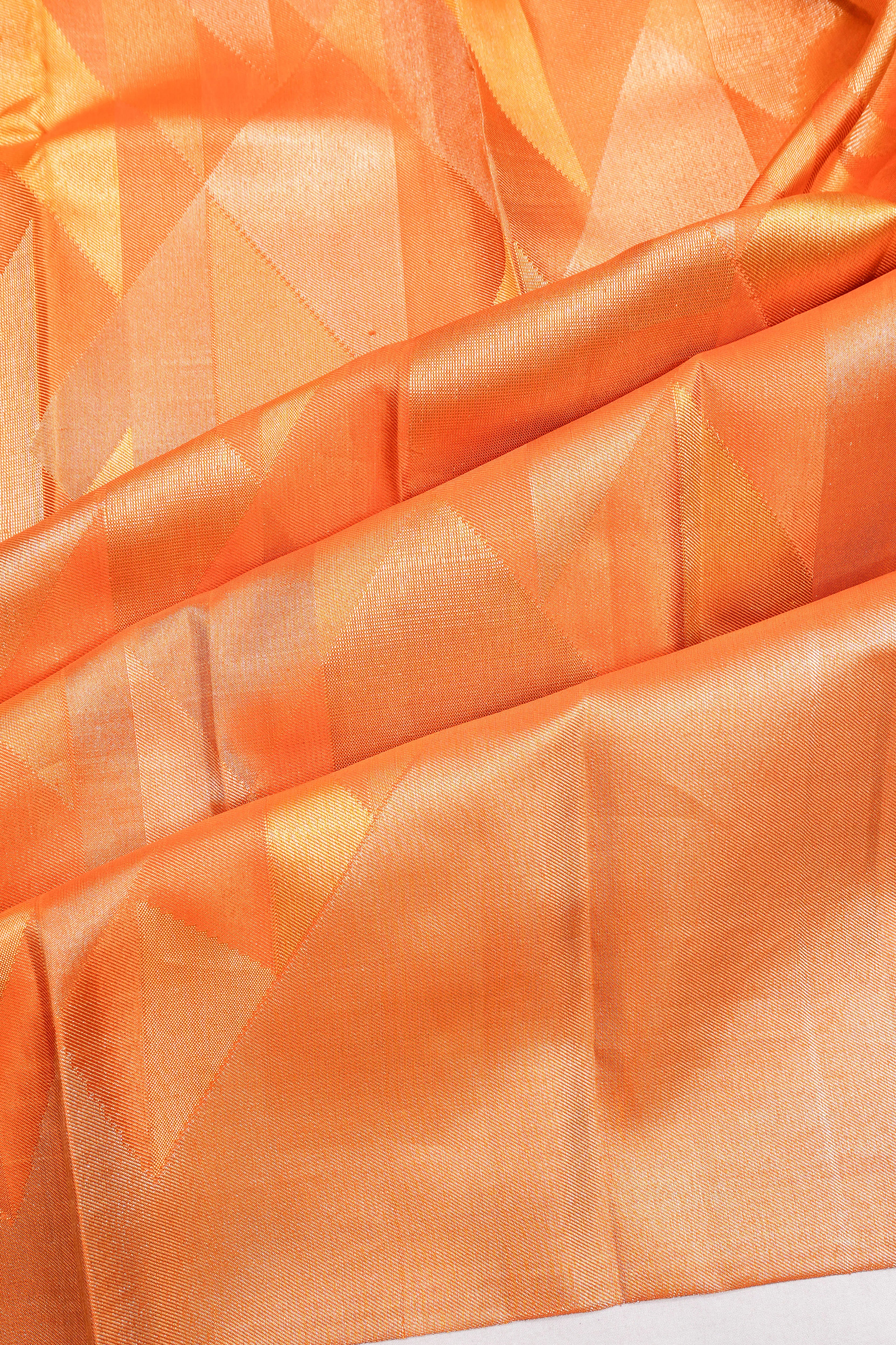 Kanchipuram Silk Brocade Yellow Saree