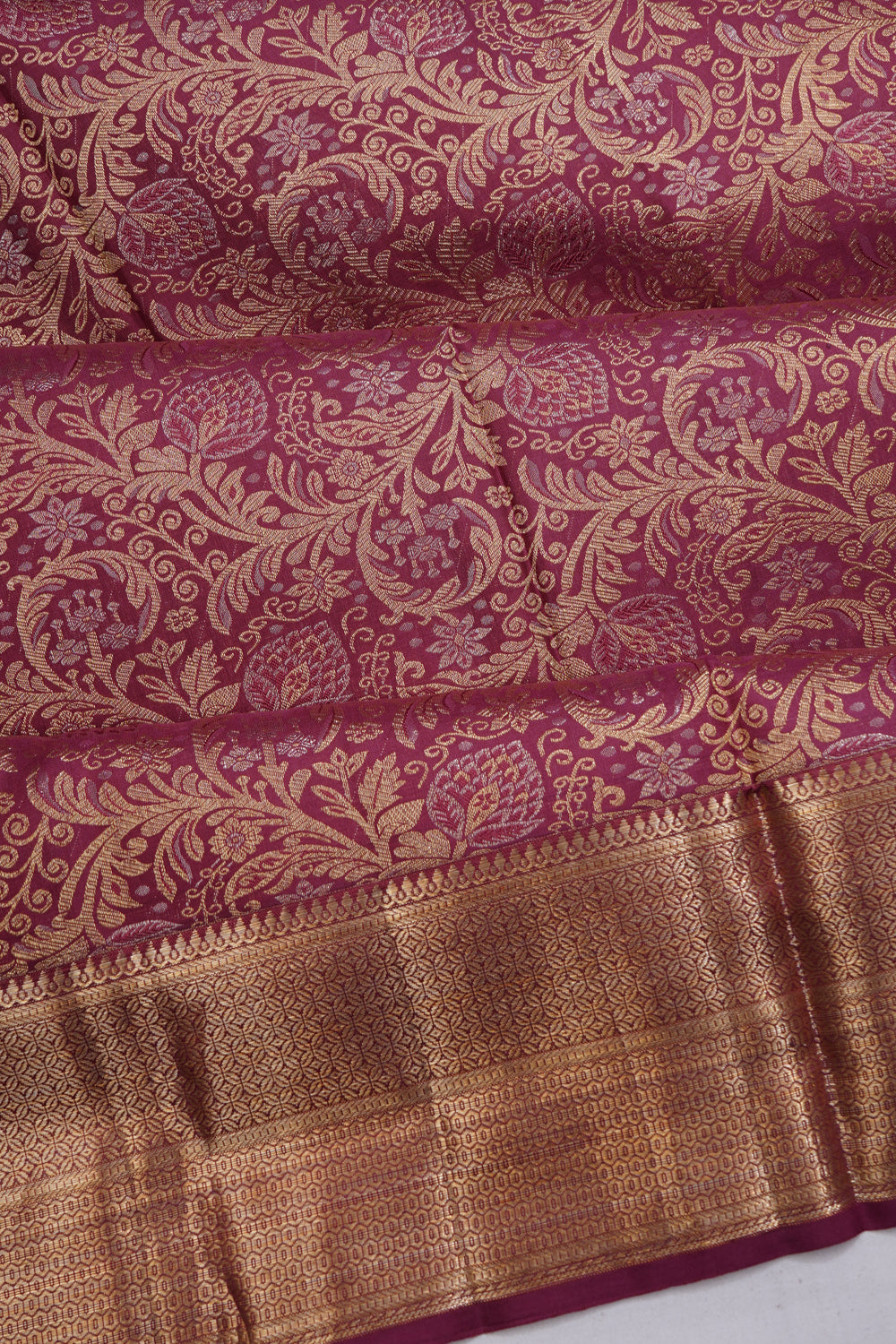 Kanchipuram Silk Brocade Purple Saree