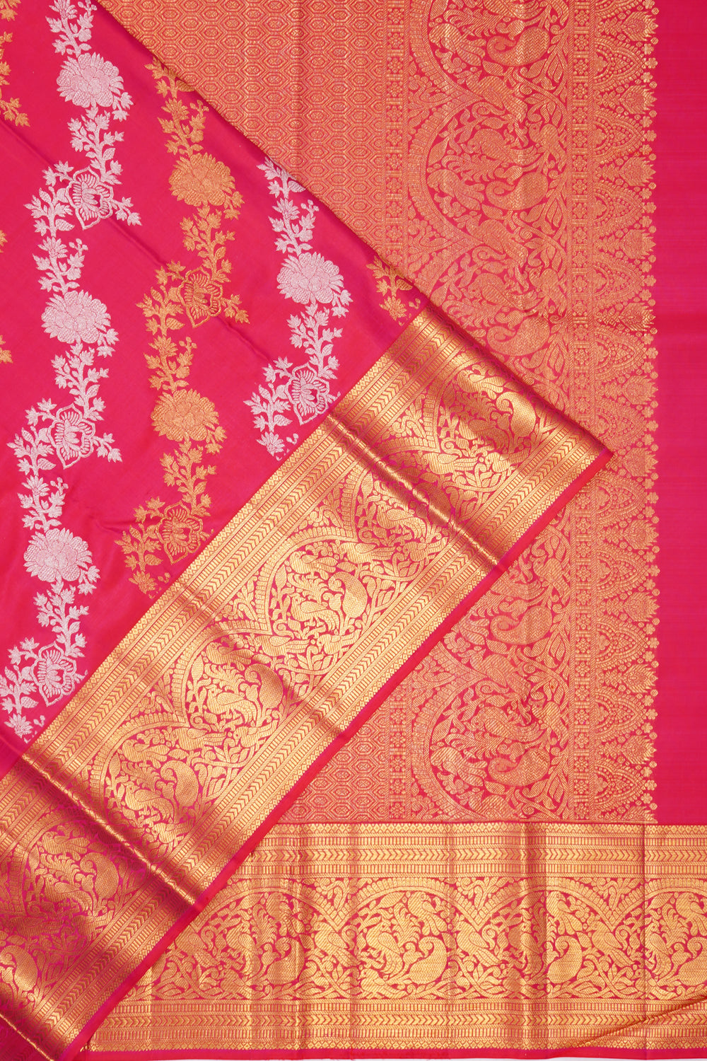 Kanchipuram Silk Jaal Pink Saree