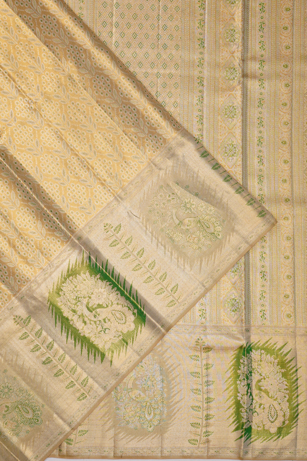 Kanchipuram Silk Tissue Gold Saree