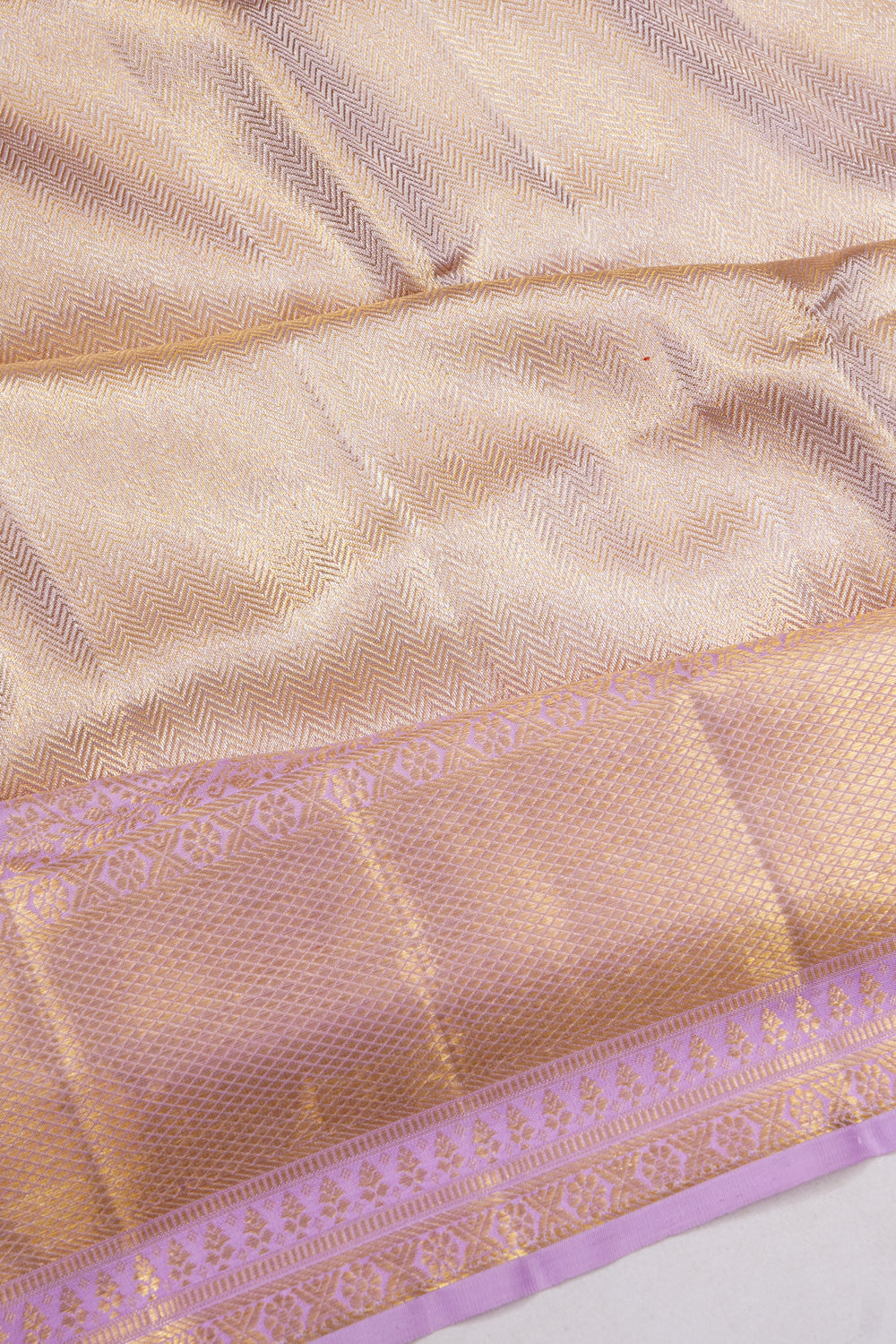 Kanchipuram Silk Tissue Brocade Pink Saree