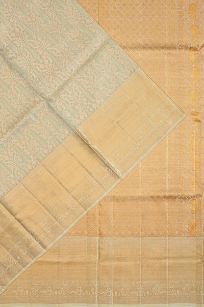 Kanchipuram Silk Tissue Brocade Gold Saree