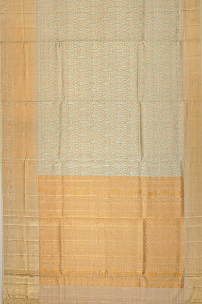 Kanchipuram Silk Tissue Brocade Gold Saree
