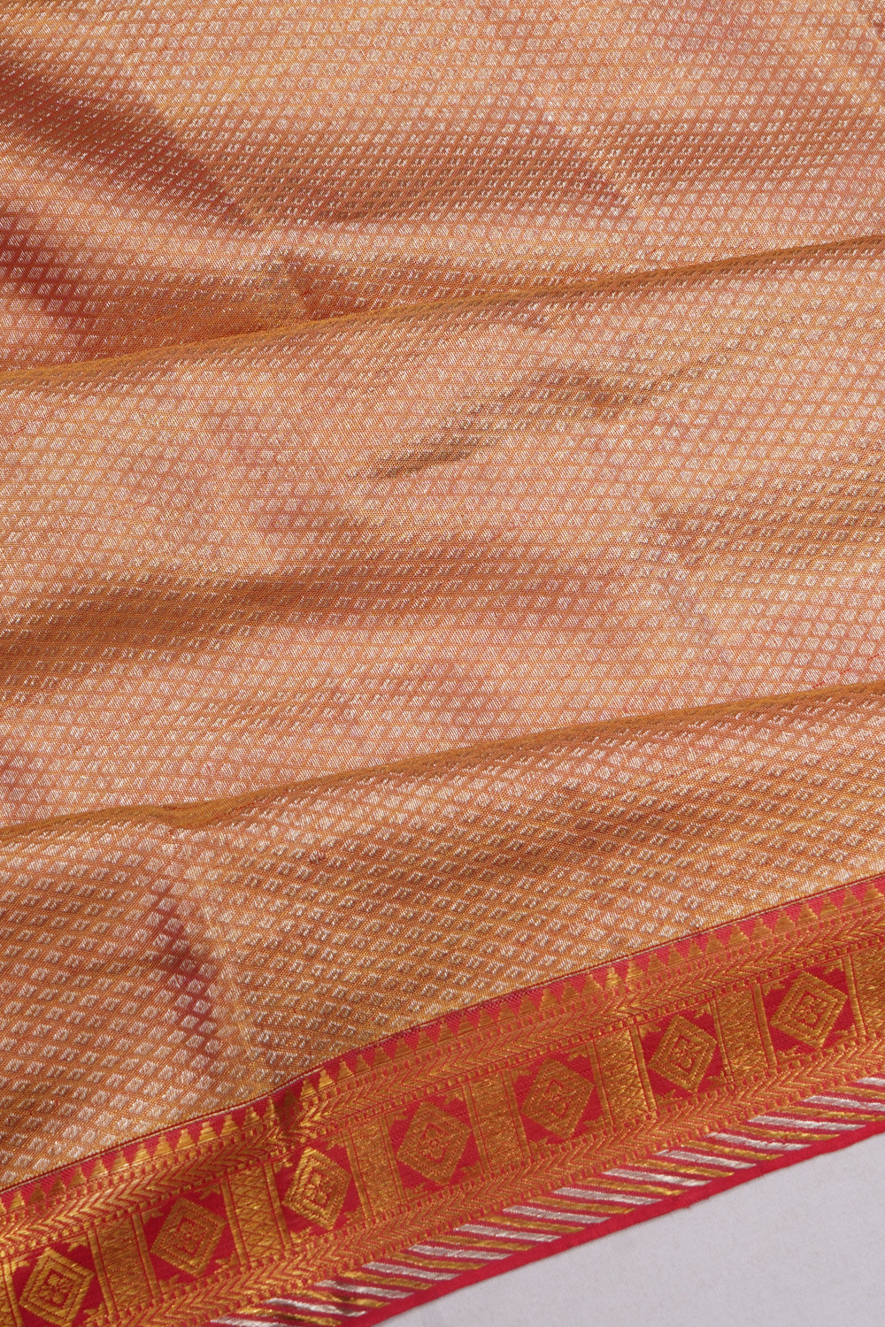Kanchipuram Silk Tissue Brocade Red Saree