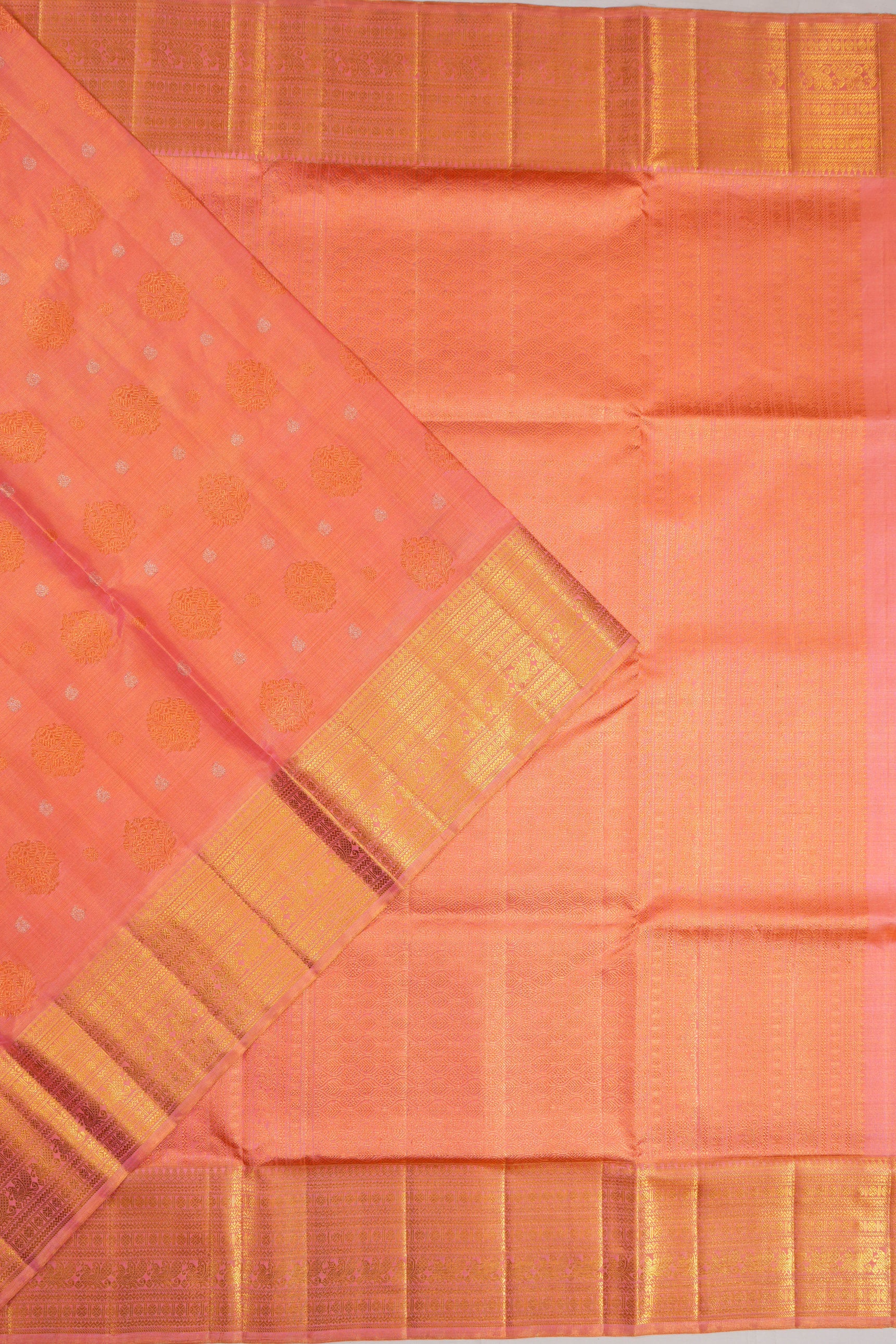 Kanchipuram Silk Tissue Butta Pink Saree