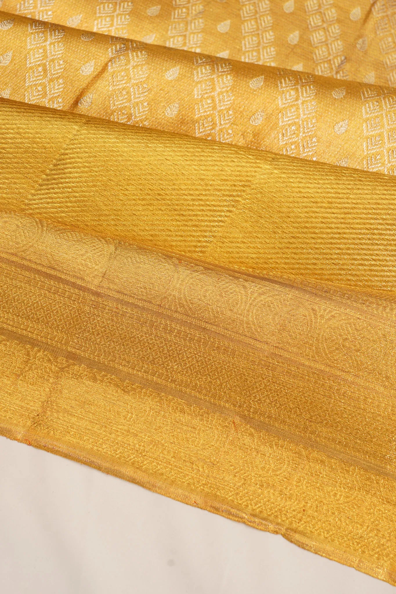 Kanchipuram Silk Tissue Brocade Gold Saree
