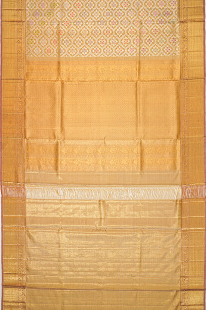 Kanchipuram Silk Tissue Brocade Gold Saree