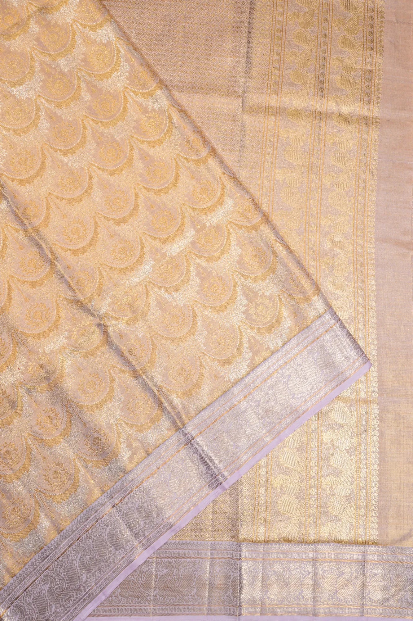 Kanchipuram Silk Tissue Peach Saree