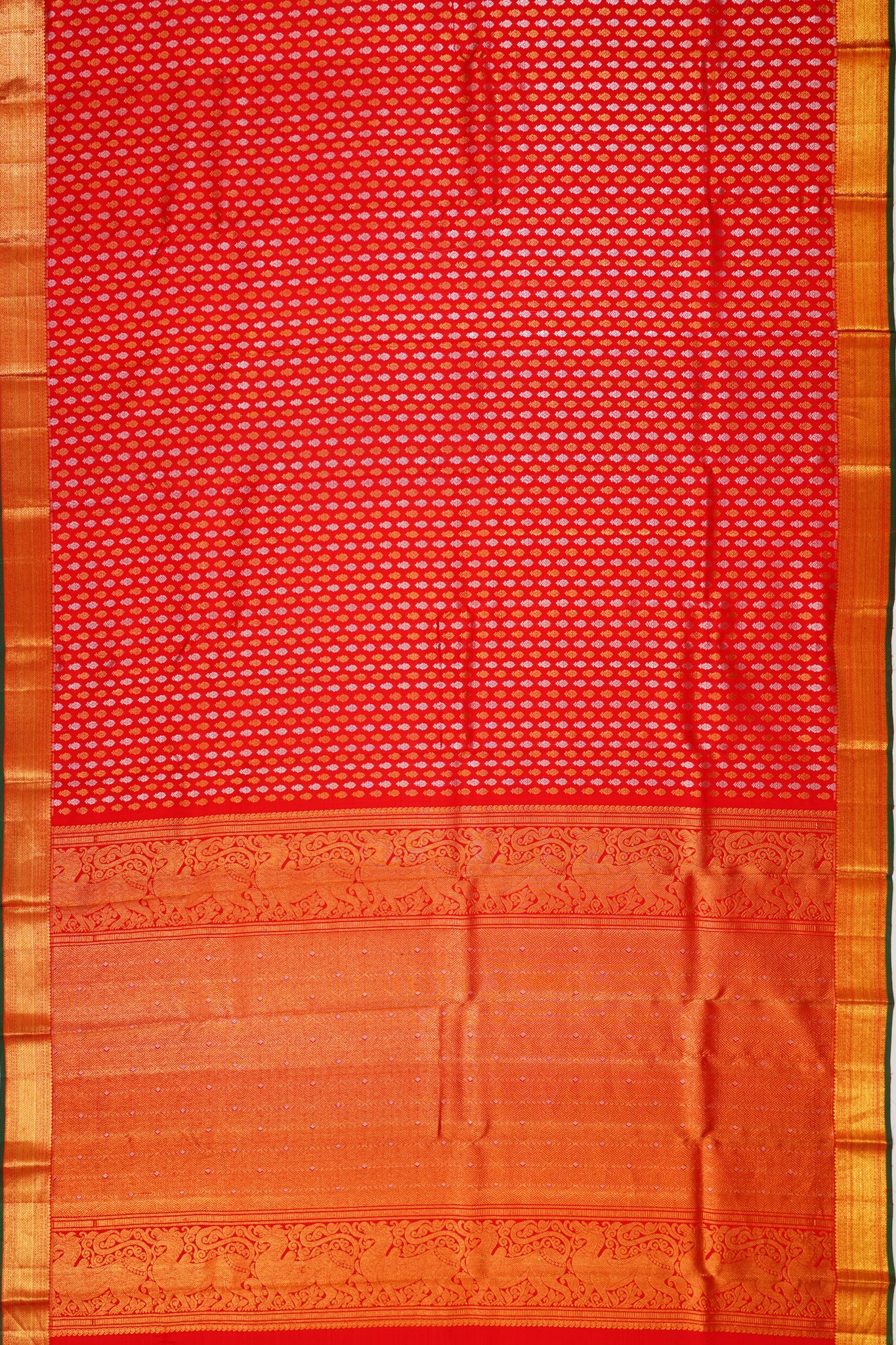 Kanchipuram Silk Brocade Red Saree