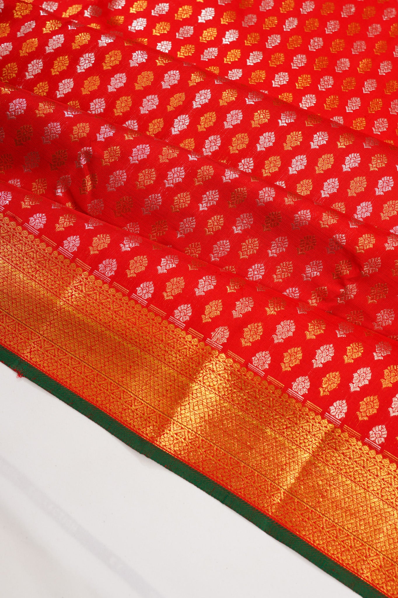 Kanchipuram Silk Brocade Red Saree