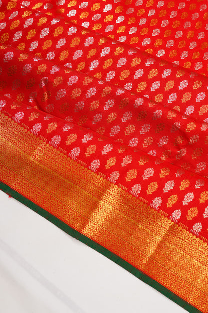 Kanchipuram Silk Brocade Red Saree