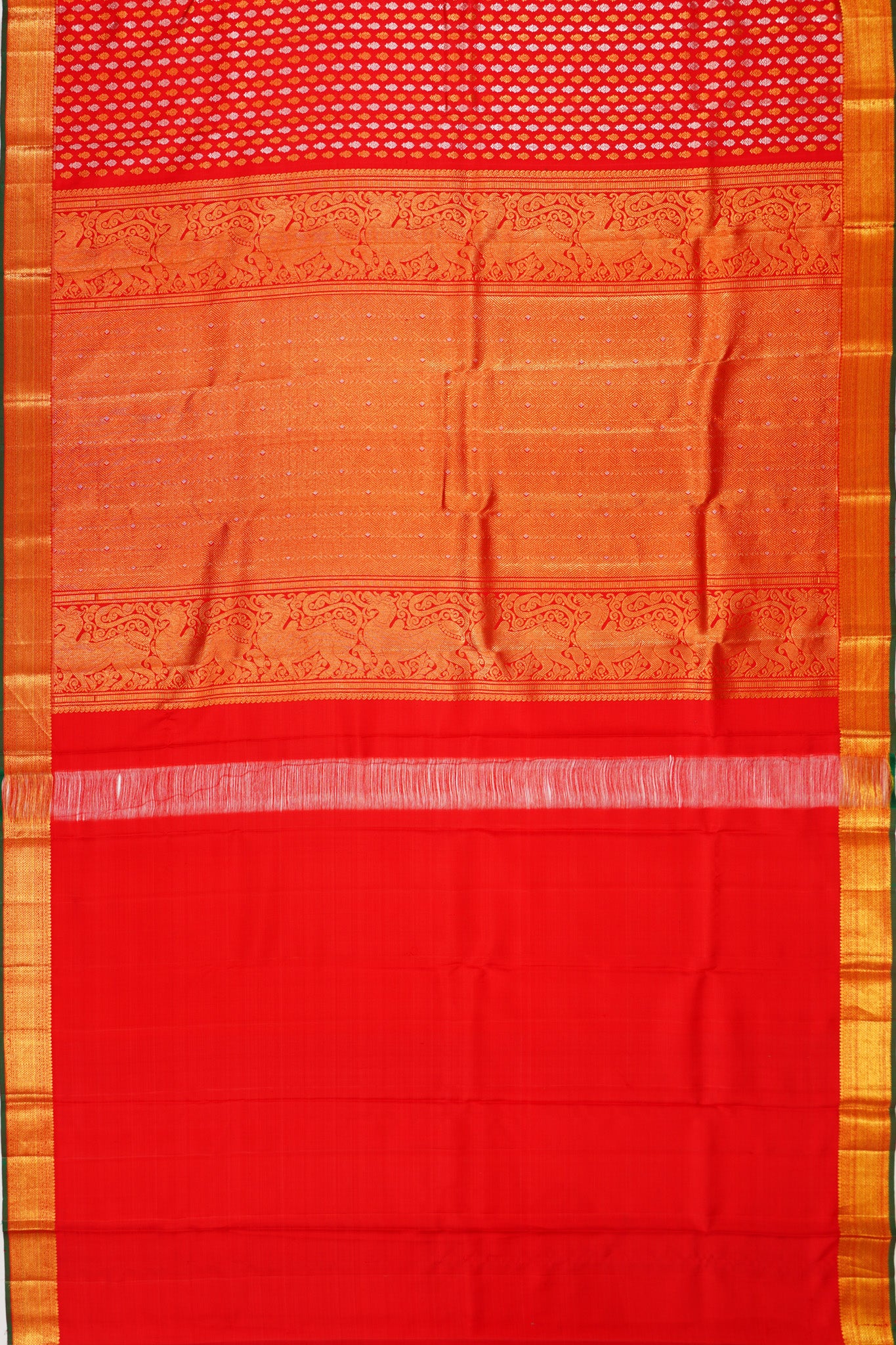 Kanchipuram Silk Brocade Red Saree
