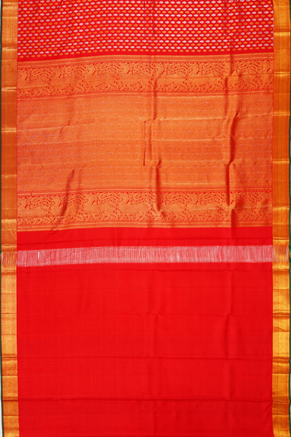 Kanchipuram Silk Brocade Red Saree