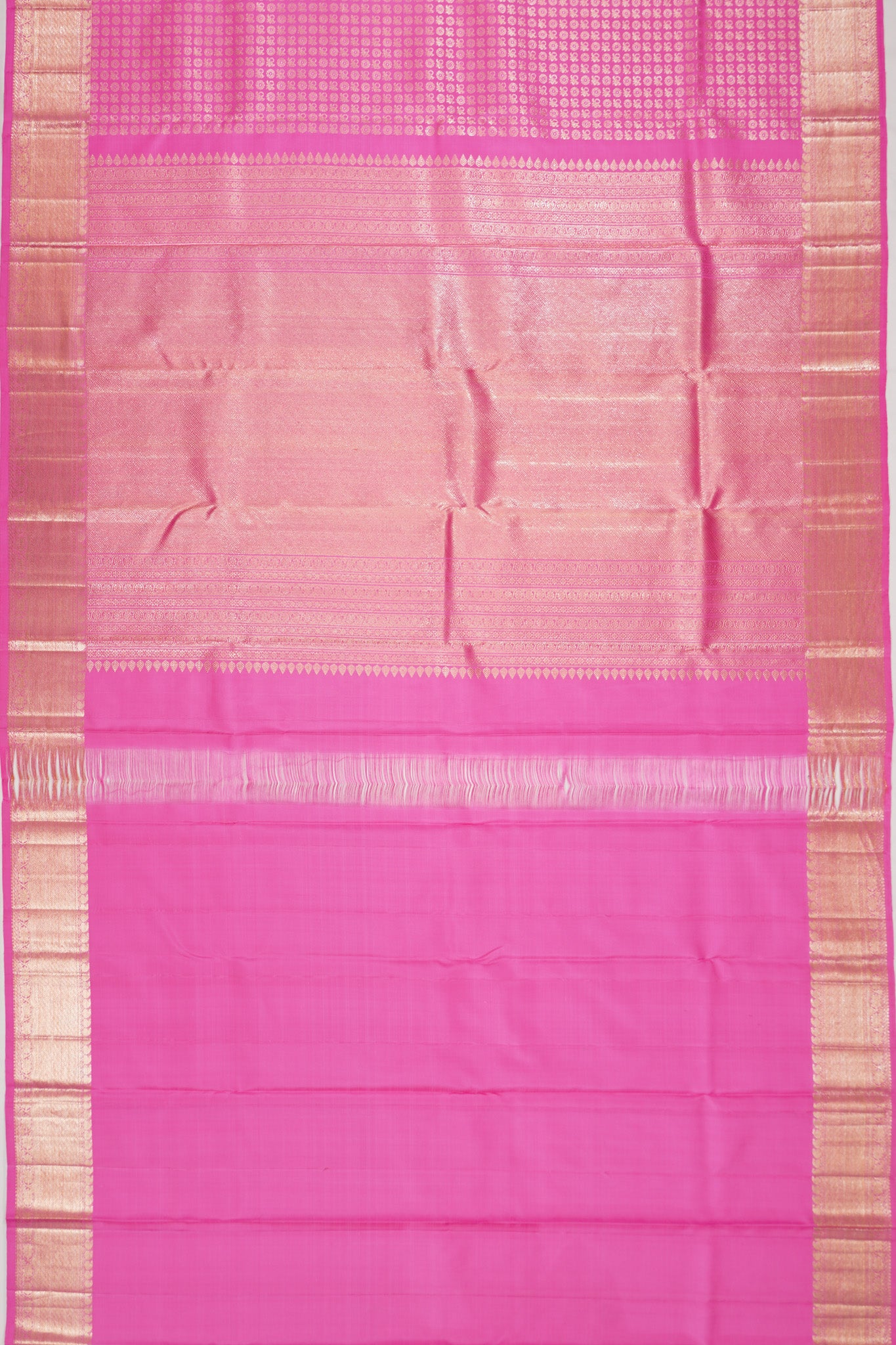 Kanchipuram Silk Brocade Pink Saree