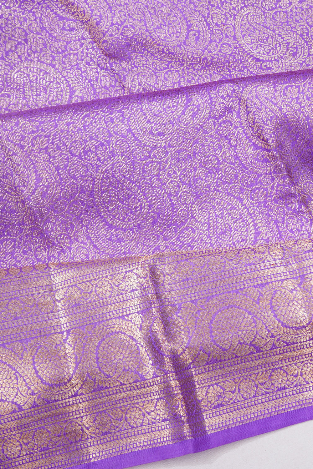 Kanchipuram Silk Brocade Violet Saree