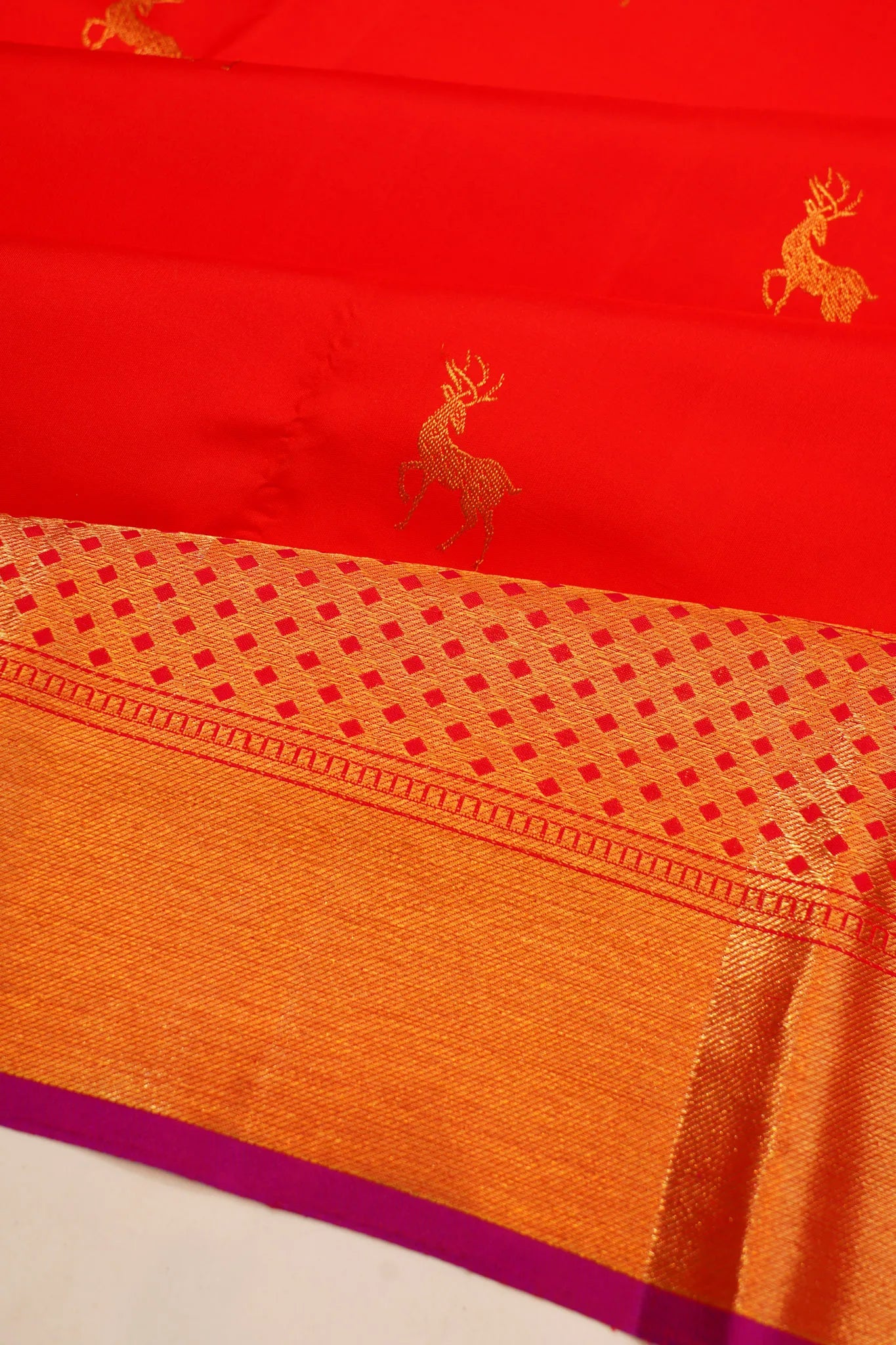 Kanchipuram Silk Butta Red Saree