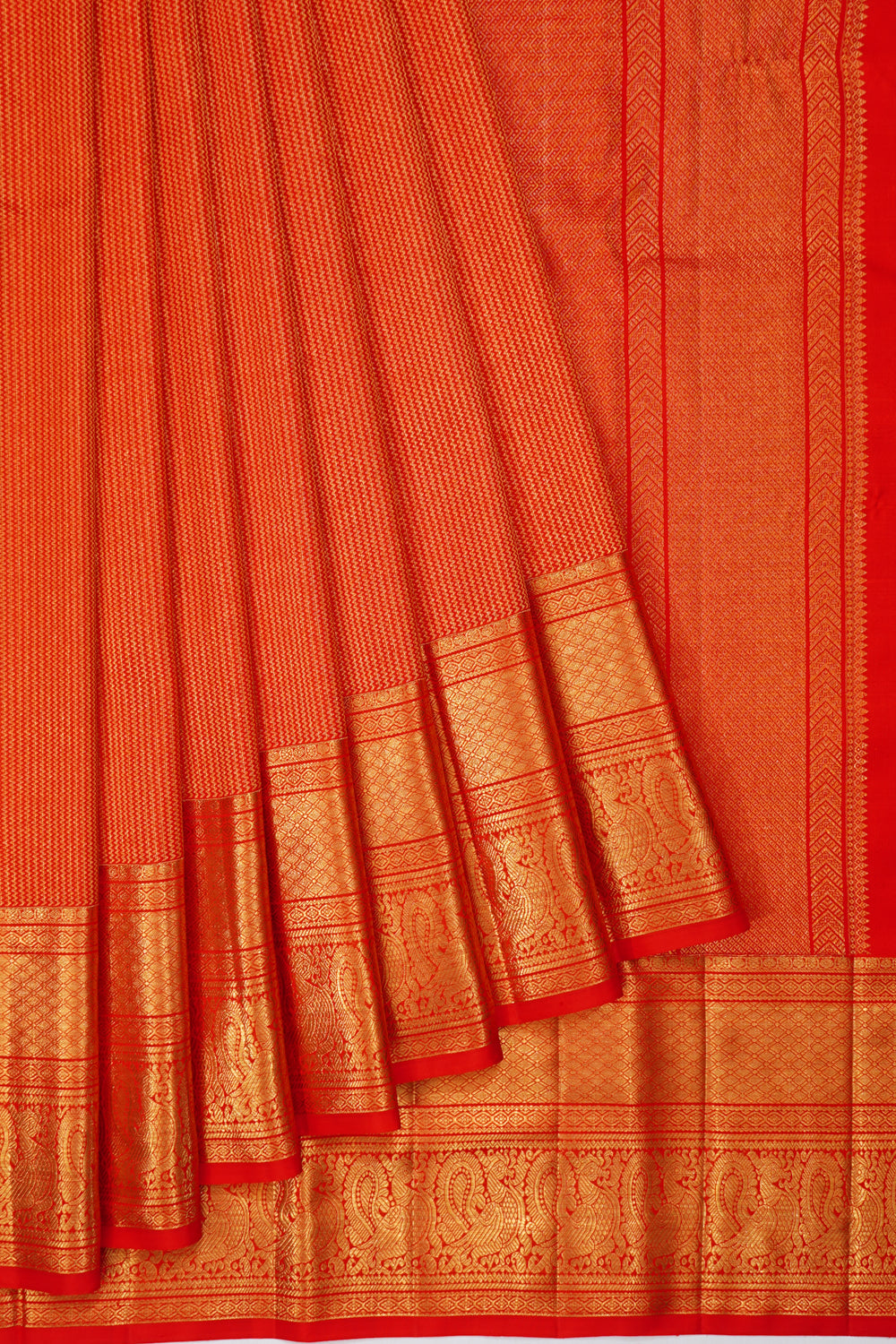 Kanchipuram Silk Brocade Red Saree