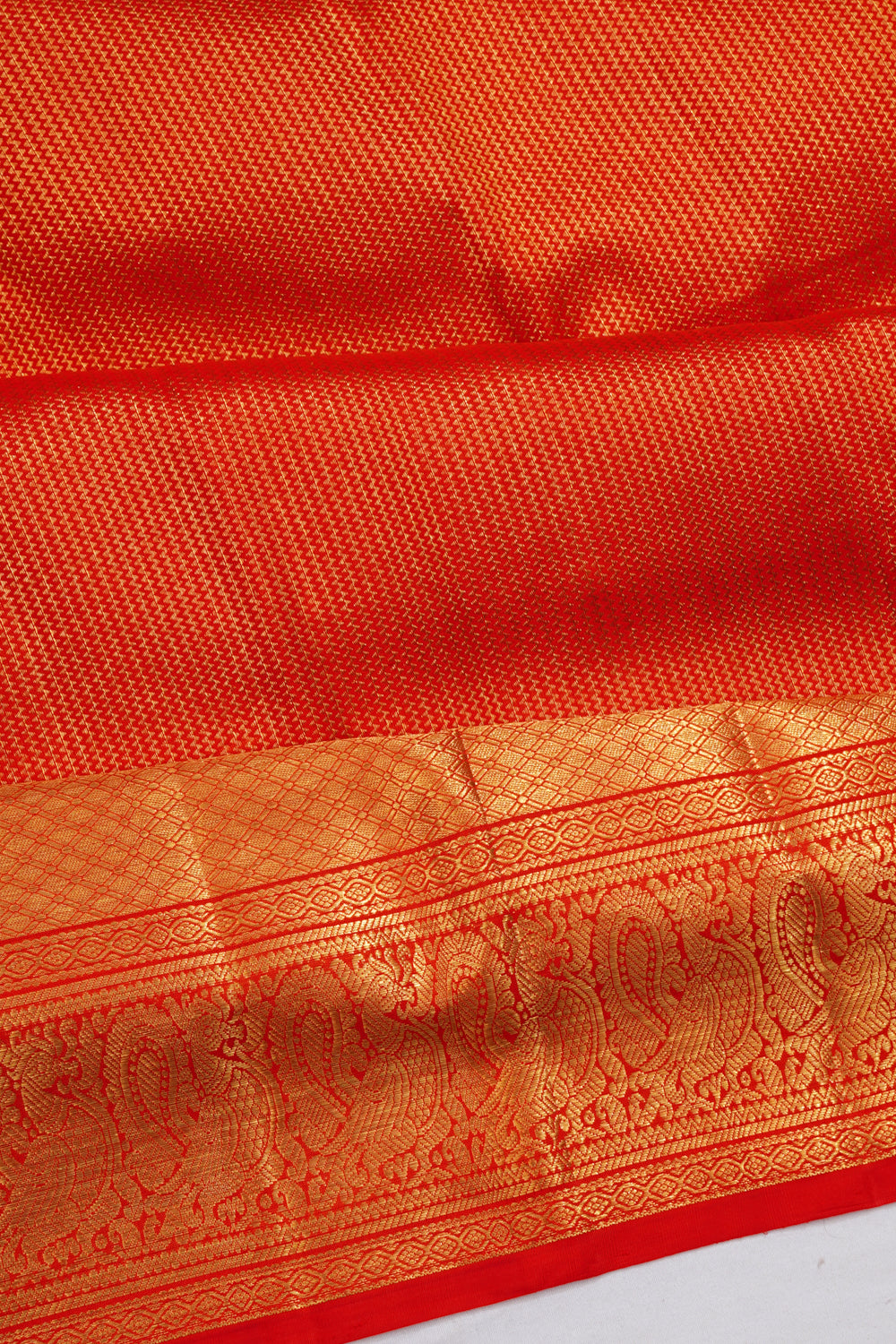 Kanchipuram Silk Brocade Red Saree