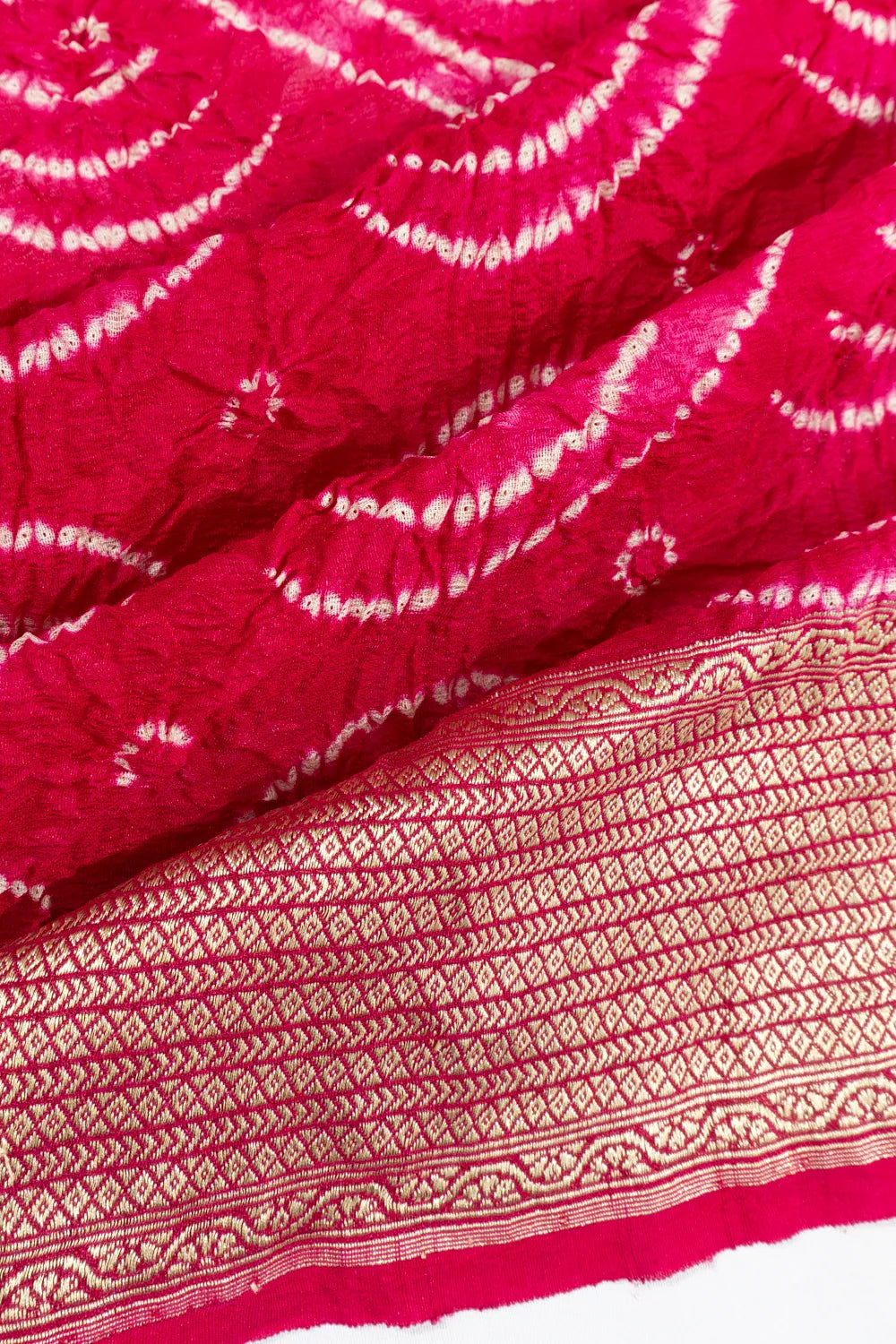 Banarasi Silk Bandhani Pink Saree