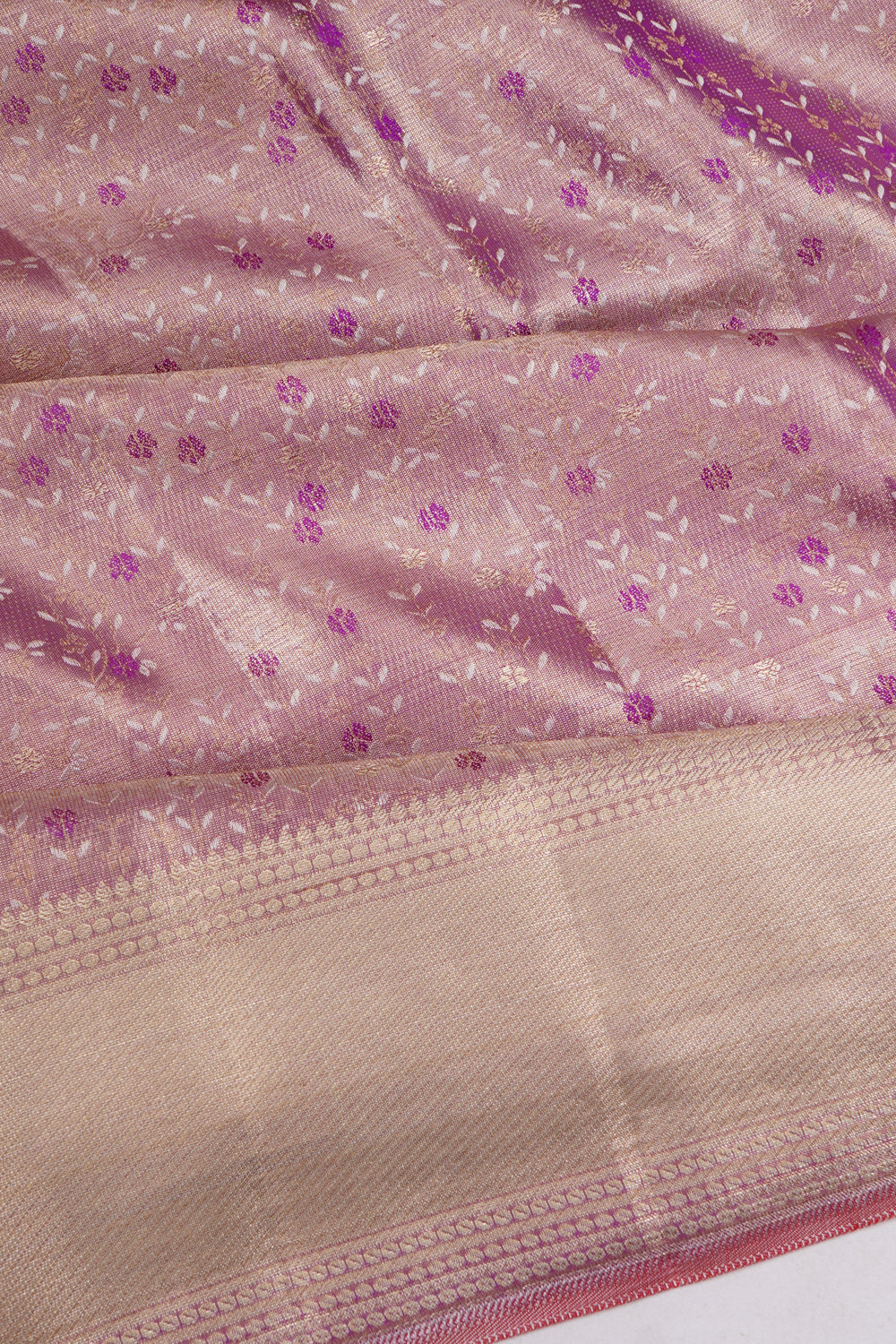Kanchipuram Silk Tissue Brocade Purple Saree