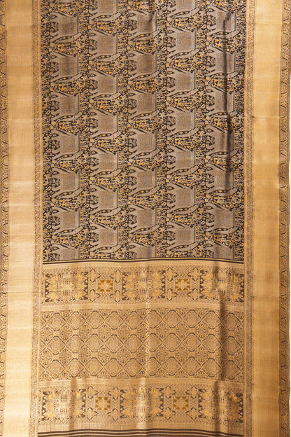 Kanchipuram Silk Brocade Black Saree