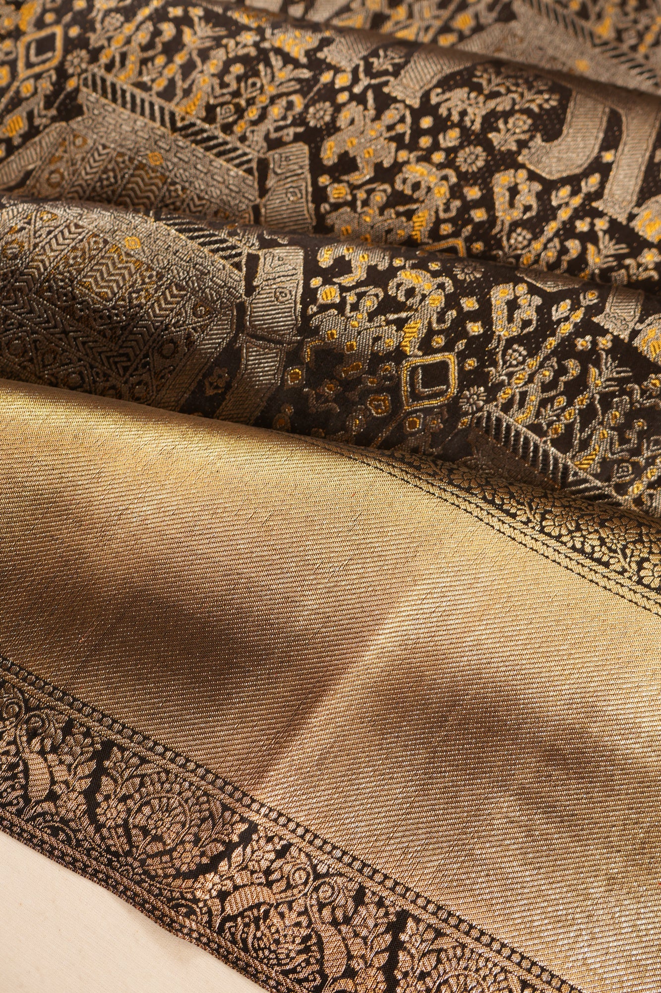 Kanchipuram Silk Brocade Black Saree