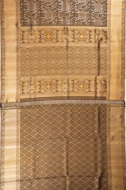 Kanchipuram Silk Brocade Black Saree